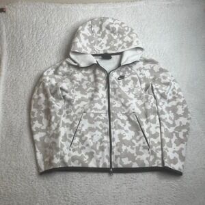 Nike tech summit white camo men's full zip hoodie outdoors active S‎